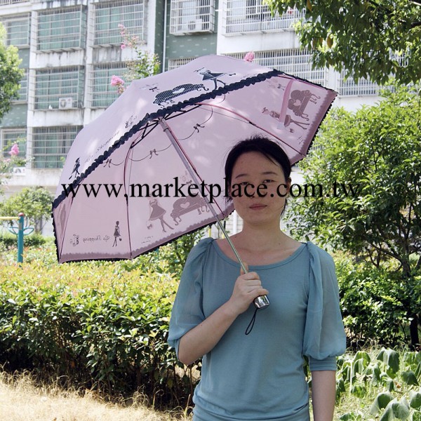 G2612 377卡通拱形花邊傘 韓版晴雨傘太陽傘遮陽傘折疊傘義烏精品工廠,批發,進口,代購