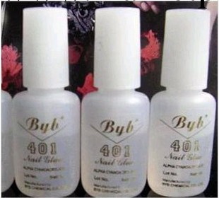 超值特價！byb美甲專用膠水10克裝 帶刷子401膠水工廠,批發,進口,代購
