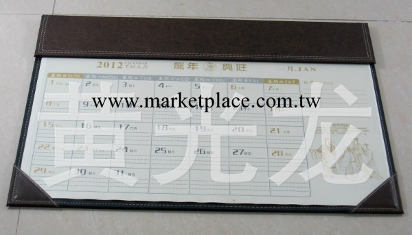 廠傢現貨批發龍年新款大班臺墊月歷2012高級小號棕皮直角大班臺墊工廠,批發,進口,代購
