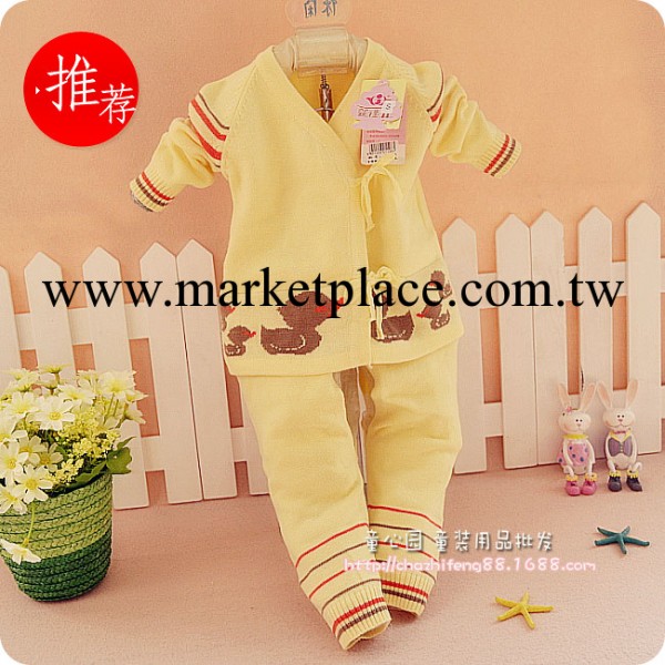 2014春款 嬰佳宜1128系帶毛線衣 小鴨提花嬰幼兒童套裝ZQ/0.18工廠,批發,進口,代購