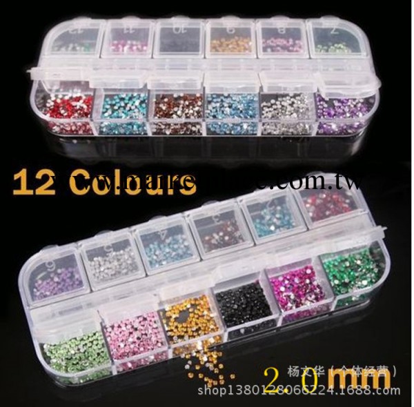 超值 美甲批發專用飾品.12色水鉆.12色彩鉆.亮鉆工廠,批發,進口,代購
