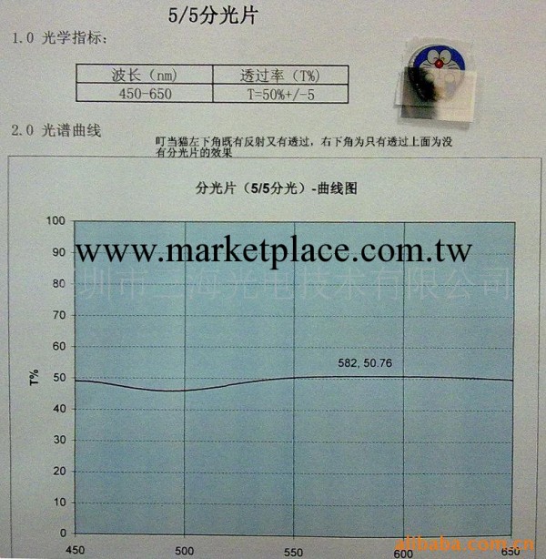 【分光片】 各種光學儀器、舞臺燈光、大量供應1:9/5:5等工廠,批發,進口,代購