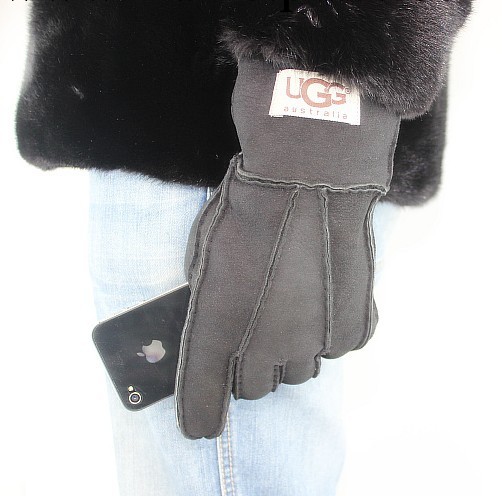 冬季保暖UGG手縫皮毛一體手套 男女式加厚羊毛羊皮情侶款真皮手套批發・進口・工廠・代買・代購