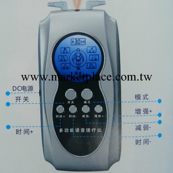 多功能藍屏語音電療機 雙人雙輸健康使者 中頻電療機 傢用按摩器工廠,批發,進口,代購