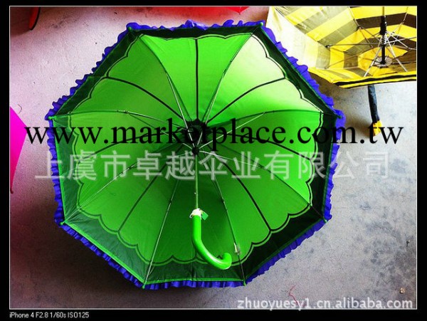 廠傢批發生產綠色藍花邊創意兒童雨傘禮品傘  拱形雨傘 卡通雨傘批發・進口・工廠・代買・代購