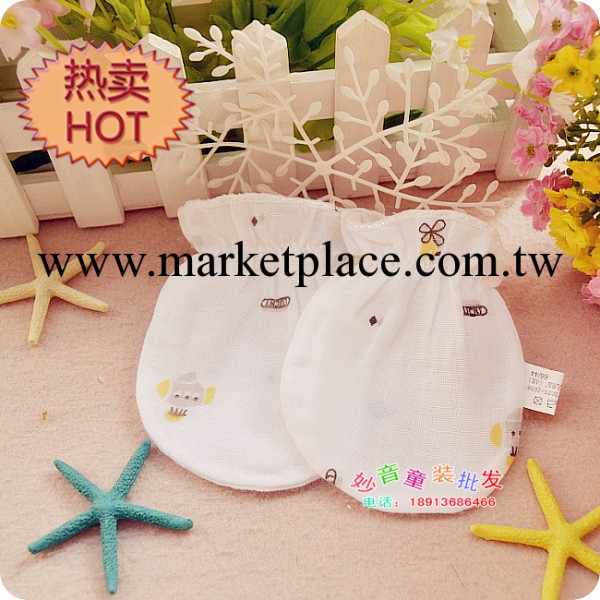 夏季必備/伊戴爾純棉 紗佈 嬰兒護手套/寶寶防抓手套/2付1包0.02工廠,批發,進口,代購