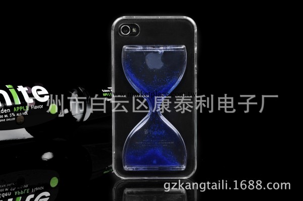 新款復古計時蘋果4G殼蘋果5S流沙混色沙漏蘋果漏鬥手機透明保護殼工廠,批發,進口,代購