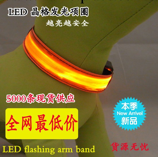 寵物用品發光項圈狗項圈LED魚絲網尼龍小中大型犬閃光狗帶狗鏈子工廠,批發,進口,代購