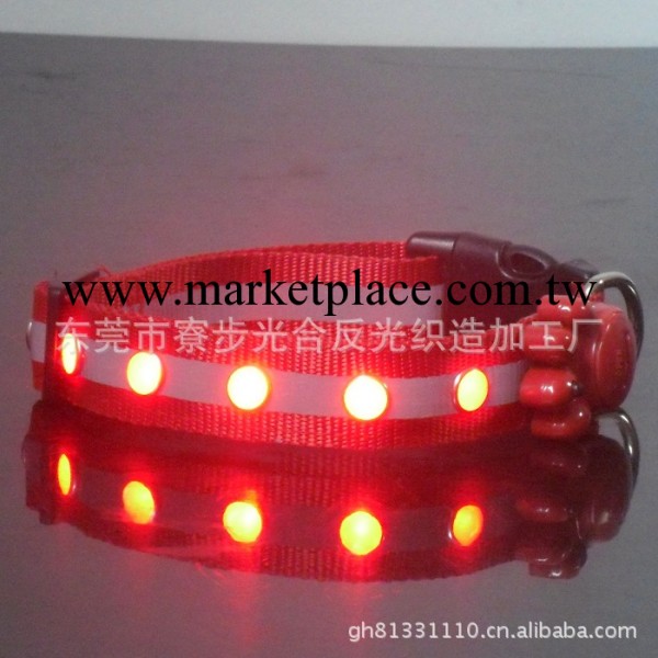 廠傢直銷 LED發光寵物用品 發光尼龍項圈 發光狗鏈 LED狗項圈工廠,批發,進口,代購