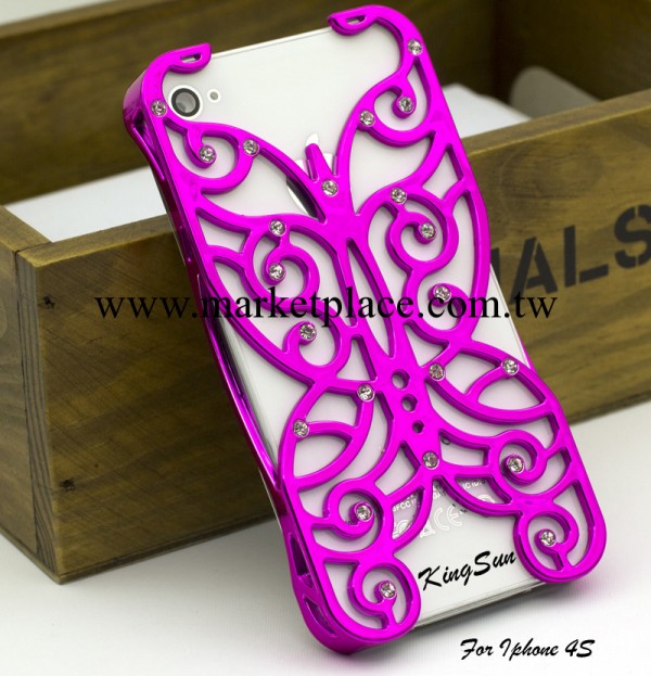 手機殼,iphone4S,蝴蝶宮廷花 鏤空  iphone手機殼  鉆石手機殼工廠,批發,進口,代購