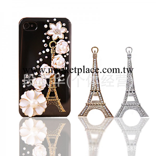 廠傢直銷 巴黎鐵塔 iphone5手機外殼貼鉆美容diy飾品配件水鉆批發工廠,批發,進口,代購
