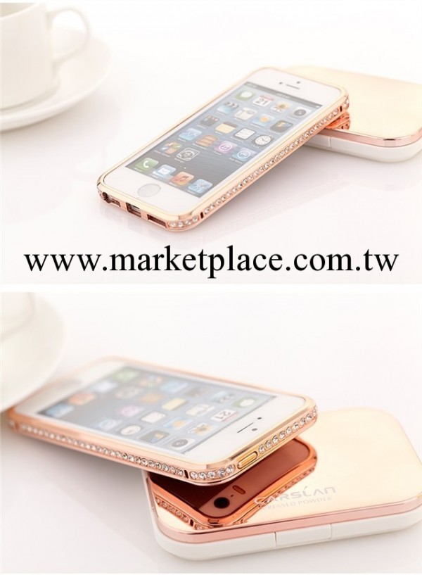 iphone5水鉆邊框 蘋果4S/5S金屬邊框 鑲鉆手機殼 鉆石邊框 鉆殼工廠,批發,進口,代購