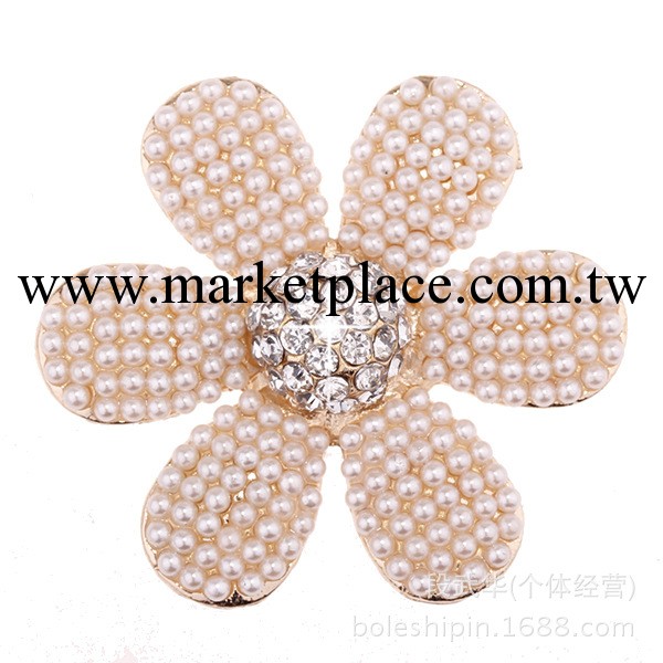 批發珍珠六瓣花 山茶花iphone5手機貼鉆diy合金飾品配件水鉆批發工廠,批發,進口,代購