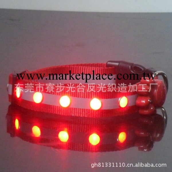 廠傢直銷 LED發光寵物用品 發光尼龍項圈 發光狗鏈 LED狗項圈工廠,批發,進口,代購