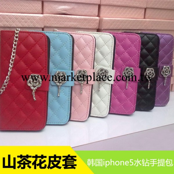 iphone5山茶花手機保護套 iphone5S手機套 手提格紋 手機皮套批發工廠,批發,進口,代購