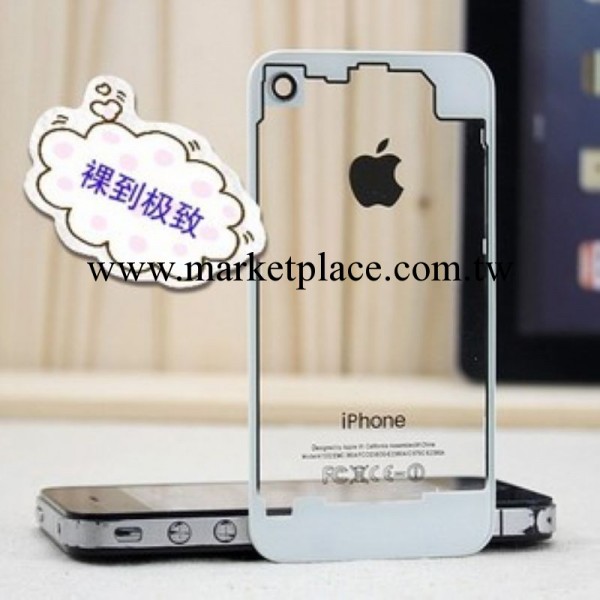 iphone4透明後蓋 iphone4s鋼化玻璃後蓋 蘋果4G玻璃電池後蓋配件工廠,批發,進口,代購