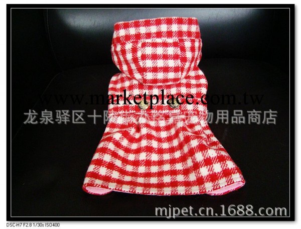成都銘嘉寵物服飾廠 新款寵物純棉連身裙格子冬款 寵物服裝服飾工廠,批發,進口,代購