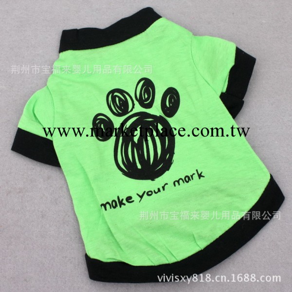 寵物用品全網最低 春夏新品泰迪狗狗服裝 手繪掌印圖案 個性狗狗工廠,批發,進口,代購