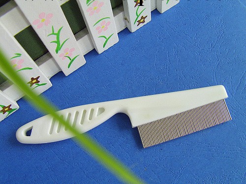 寵物用品批發 帶柄白色跳蚤梳 寵物篦子梳 不銹鋼密齒 貓狗除篦子工廠,批發,進口,代購