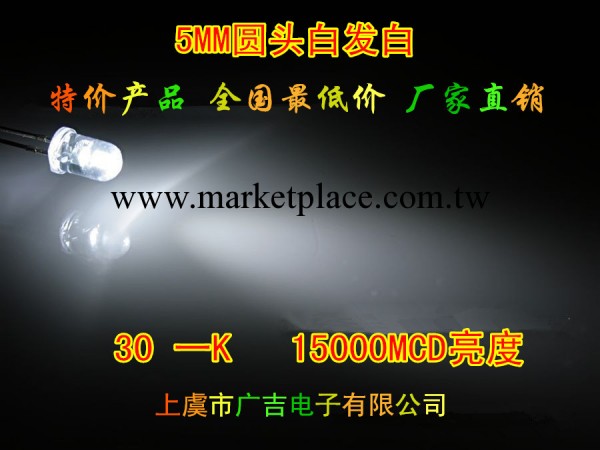 廠傢批發全國最價 白光led 圓頭白光led 5mm圓頭白光led 特價批發・進口・工廠・代買・代購