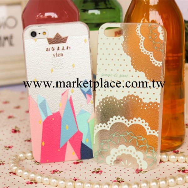 iPhone5s/5手機殼 蘋果4s皮紋保護套 萌外殼韓國小清新透明可定制工廠,批發,進口,代購