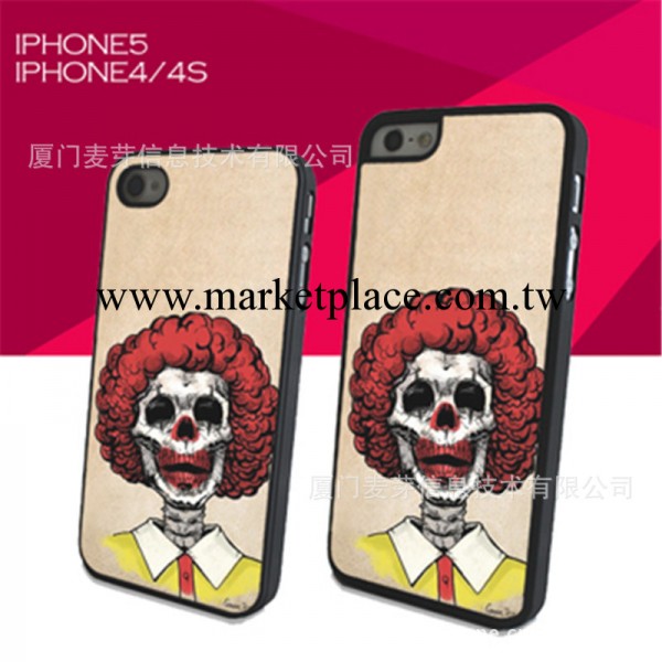新款手機殼 時尚潮牌系列 紅發骷髏蘋果手機保護套 iphone5手機殼工廠,批發,進口,代購