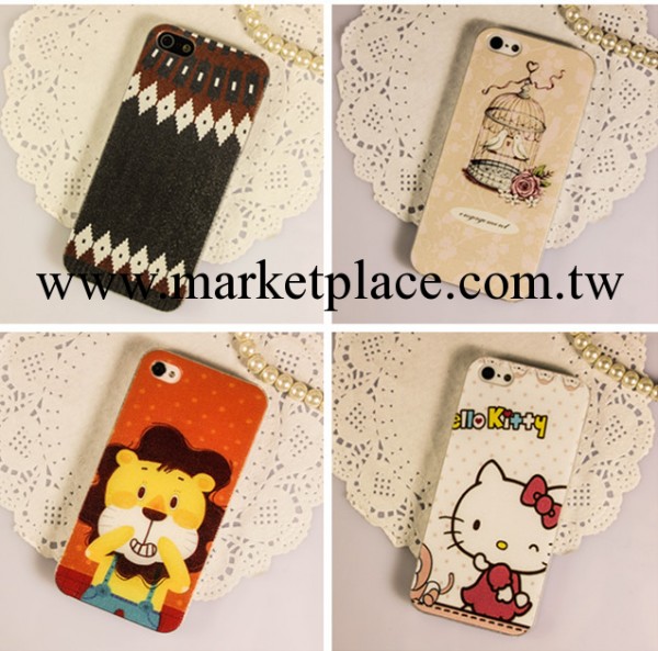 蘋果iPhone5手機套 防刮皮紋彩繪殼 荔枝紋卡通外殼水晶紋保護殼工廠,批發,進口,代購