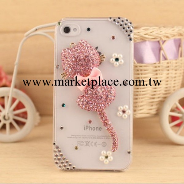 新品iphone4手機殼 4s蘋果5手機套 趴趴貓水鉆殼 透明殼淘寶爆款工廠,批發,進口,代購
