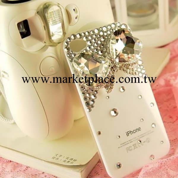 批發iphone4手機殼 diy水鉆保護套 蘋果5外殼  水晶蝴蝶結手機套工廠,批發,進口,代購