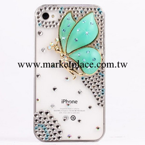 iphone4s手機殼 蘋果5手機套 水晶蝴蝶水鉆殼 iphone5 DIY 手機殼工廠,批發,進口,代購