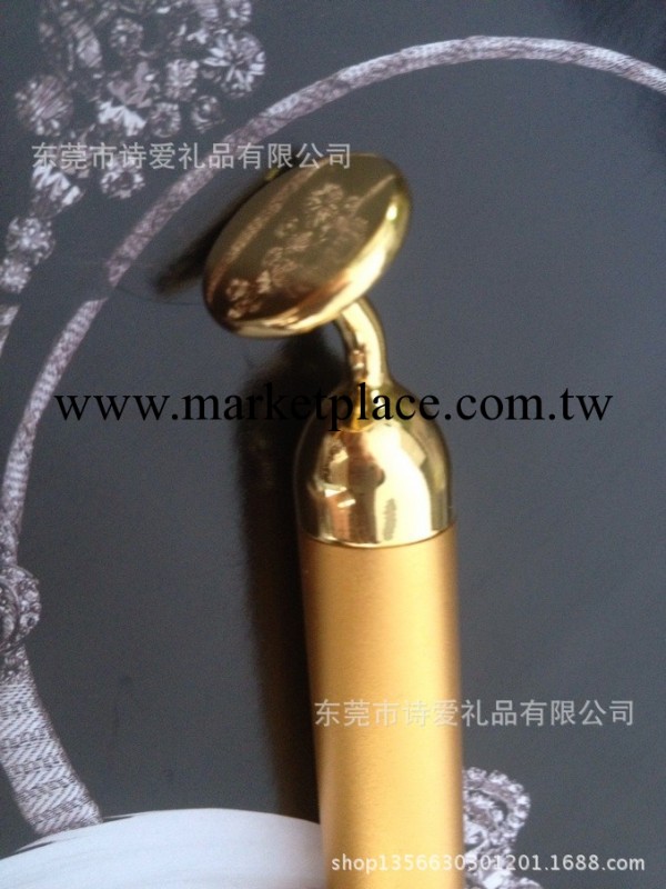 新款圓型黃金美容棒筆 紐扣瘦臉美容棒 24k黃金美容棒廠工廠,批發,進口,代購