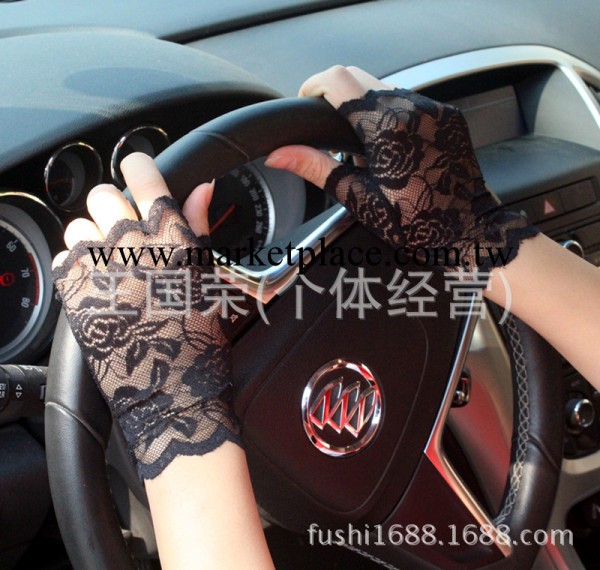 春夏短款露指防曬手套 女士彈力蕾絲防紫外線UV開車手套 淘寶供貨工廠,批發,進口,代購
