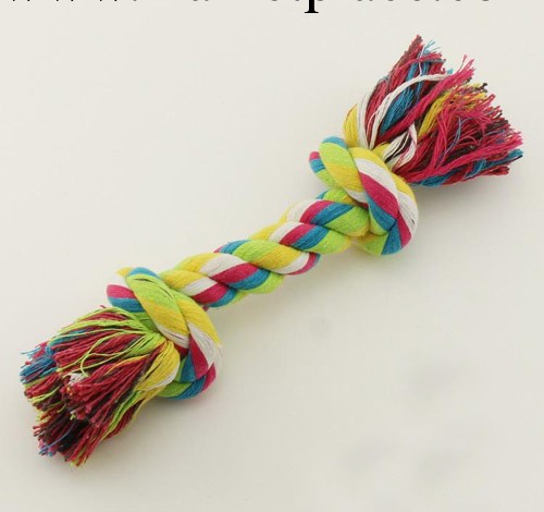 熱銷寵物用品彩色 寵物棉繩玩具 雙結棉繩 小號27cm混批W048工廠,批發,進口,代購