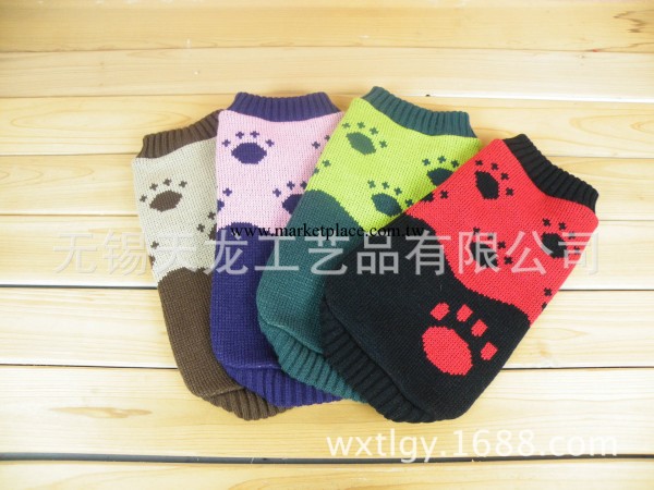 供應寵物用品 寵物服飾 狗腳印狗狗提花毛衣  聖誕系列 狗衣服工廠,批發,進口,代購