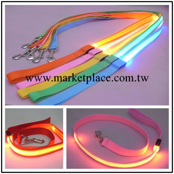 2.5cm寬度絲網寵物牽引狗繩 LED發光狗帶 6個顏色120cm長度可混批工廠,批發,進口,代購