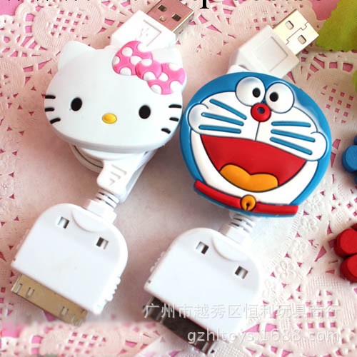 蘋果iphone 4 5C 5S ipad 卡通伸縮數據線 3GS可愛USB充電線批發工廠,批發,進口,代購