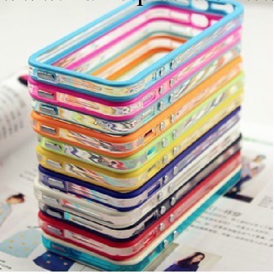 最新款iphone4/4s手機殼 雙色透明邊框 蘋果5代邊框工廠,批發,進口,代購