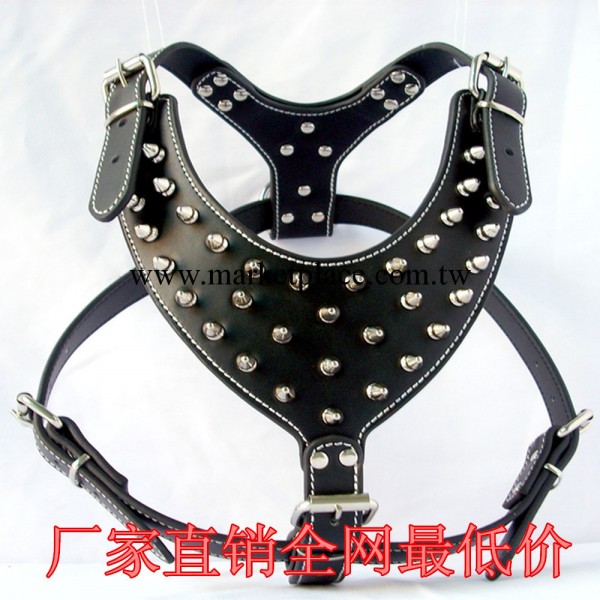 廠傢直銷 寵物狗狗真皮胸背帶套裝 大中型犬牽引胸帶 支持混批工廠,批發,進口,代購