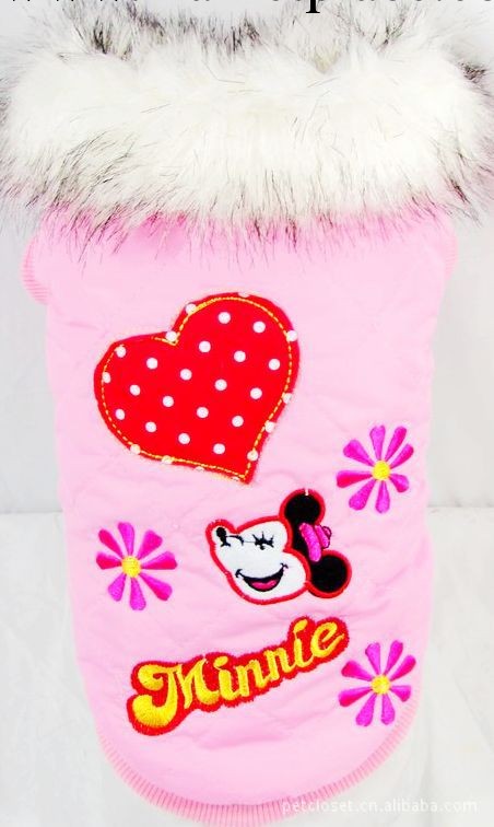 2012新款寵物衣服，寵物用品，風衣刺繡毛領米妮外套工廠,批發,進口,代購