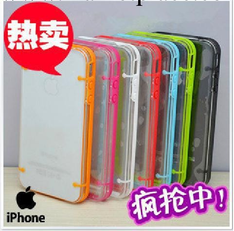 雙色透明iphone4G/4s蘋果手機護套PC+軟件TPU紅色材質夜光批發・進口・工廠・代買・代購