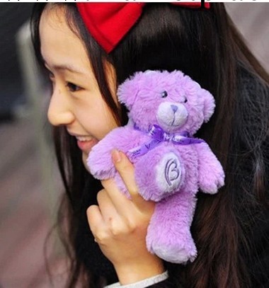 新款薰衣草小熊iPhone5/5S手機殼卡通iPhone4S毛絨保護套蘋果潮殼工廠,批發,進口,代購