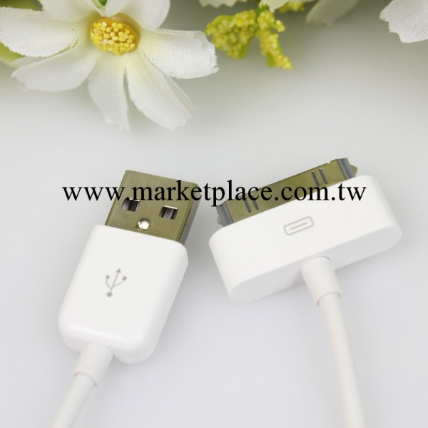 白色蘋果4數據線 iphone4/4s數據線 一米6芯USB數據線 廠傢直銷工廠,批發,進口,代購