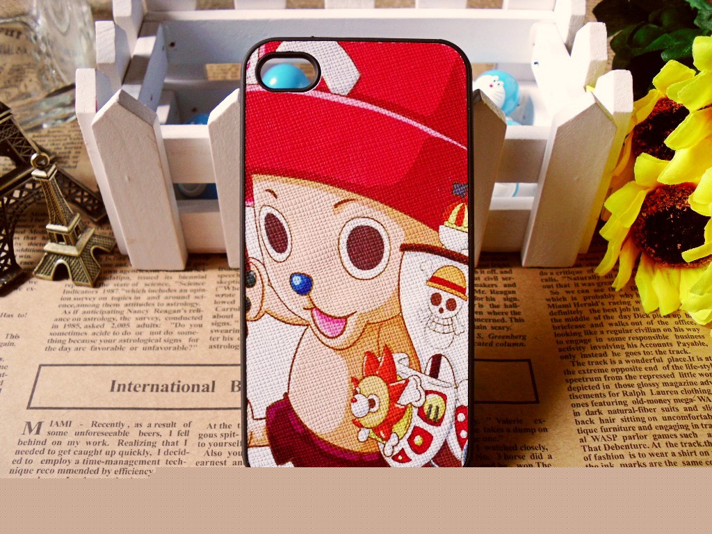 IPHONE4/4s手機殼混批發 蘋果保護殼 手感貼皮保護套 海賊王喬巴工廠,批發,進口,代購