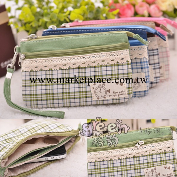 2013新款森女韓版女式棉麻小佈包 iphone4S手機包 波點橫款零錢包工廠,批發,進口,代購