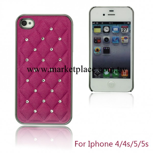 菱格 小羊皮 iphone5/5s手機殼 蘋果4/4s 格子花鉆殼  軟皮 批發工廠,批發,進口,代購