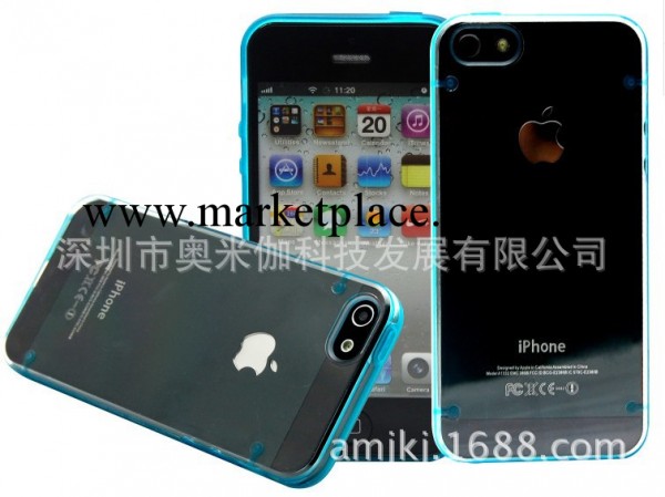廠傢直銷iphone 5S夜光手機殼 蘋果4S透明熒光手機保護套工廠,批發,進口,代購