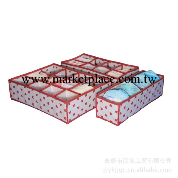 【精品熱銷】供應無蓋無紡佈內衣收納盒 可折疊收納盒三件套工廠,批發,進口,代購