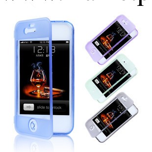 TPU手機保護套 iphone4/4s雙面磨砂 觸屏手機殼 蘋果翻蓋皮套批發工廠,批發,進口,代購