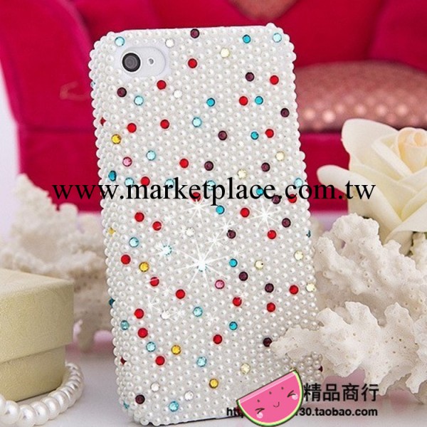 最新款鉆殼 iphone5手機殼 蘋果保護套 iphone4s五彩珍珠手機殼工廠,批發,進口,代購