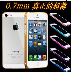 iphone5  蘋果5手機殼 4s  超薄 0.7mm金屬邊框  保護套工廠,批發,進口,代購